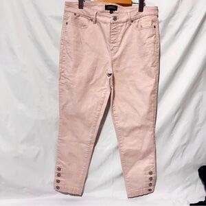 Talbots Classic Flawless Five-Pocket High-Rise Light Pink Ankle Jeans sz 10